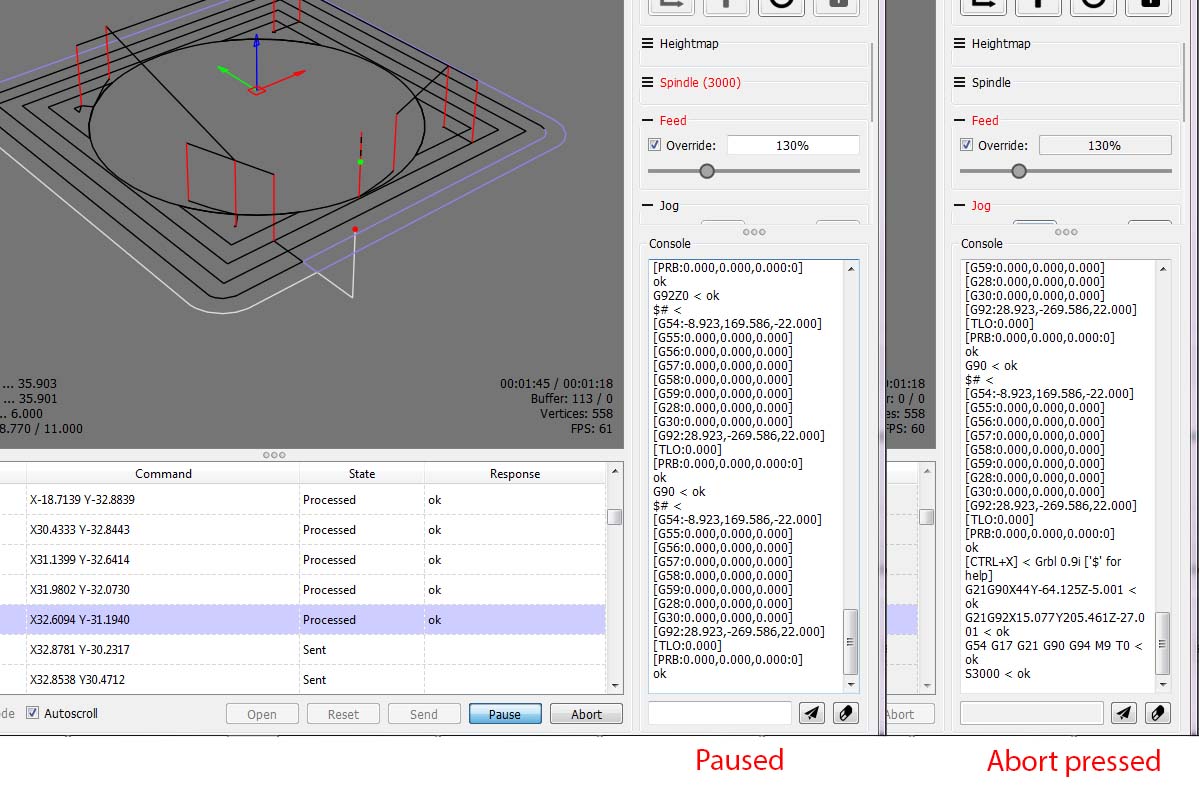 在未启用归位的情况下中止发送程序。 #27 在未启用归位的情况下中止发送程序。 #27