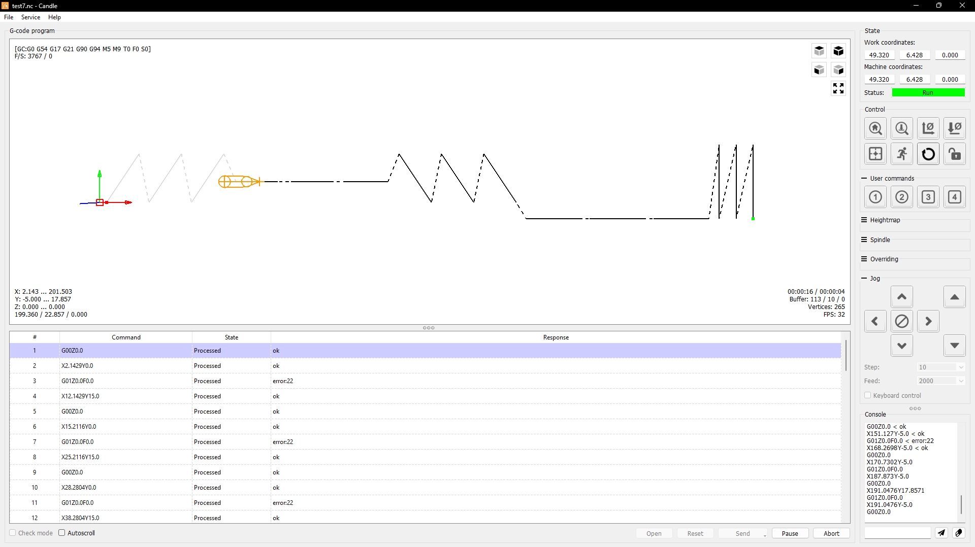 蜡烛只是停止发送 G 代码行 #566 蜡烛只是停止发送 G 代码行 #566