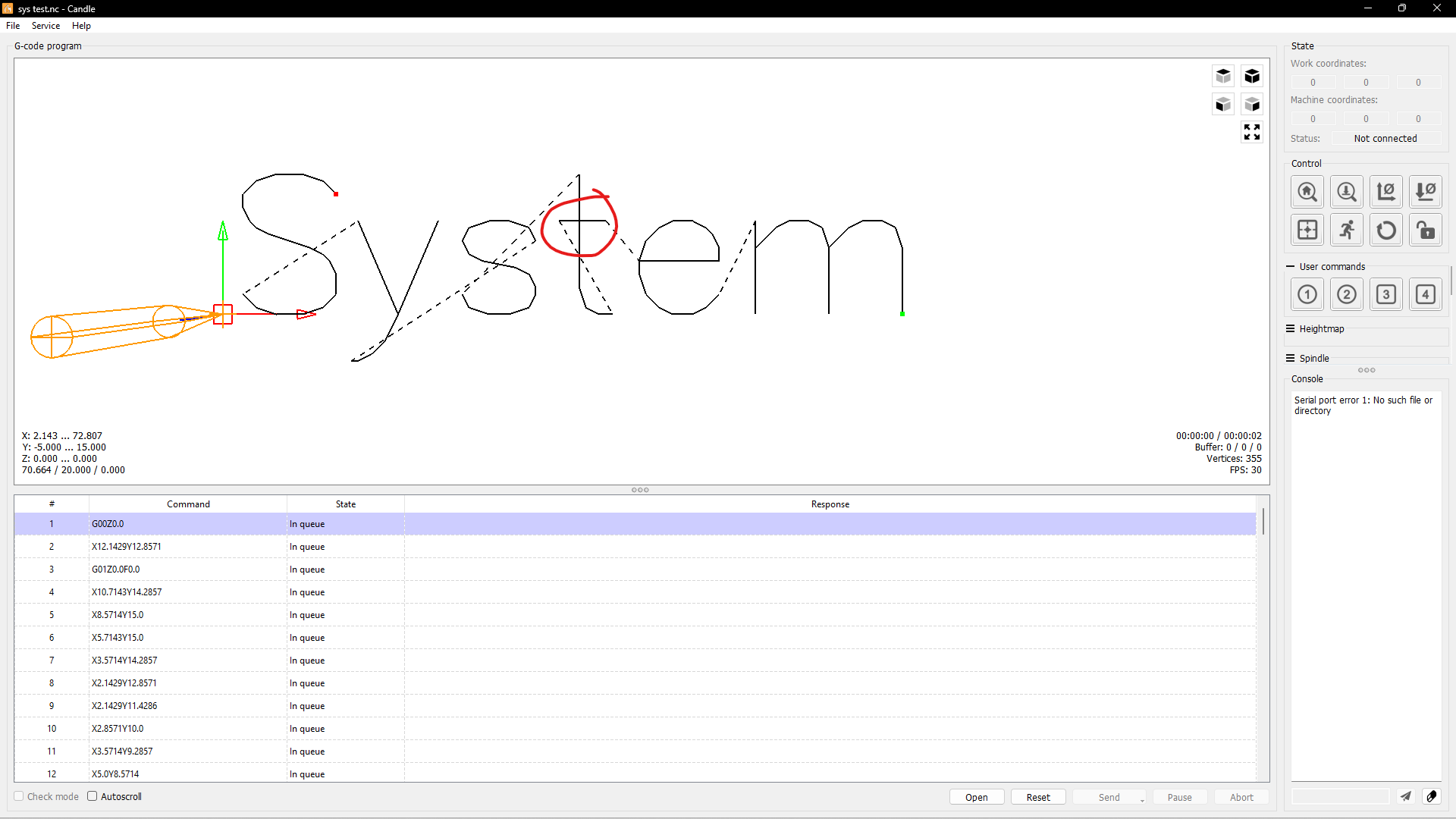 蜡烛只是停止发送 G 代码行 #566 蜡烛只是停止发送 G 代码行 #566