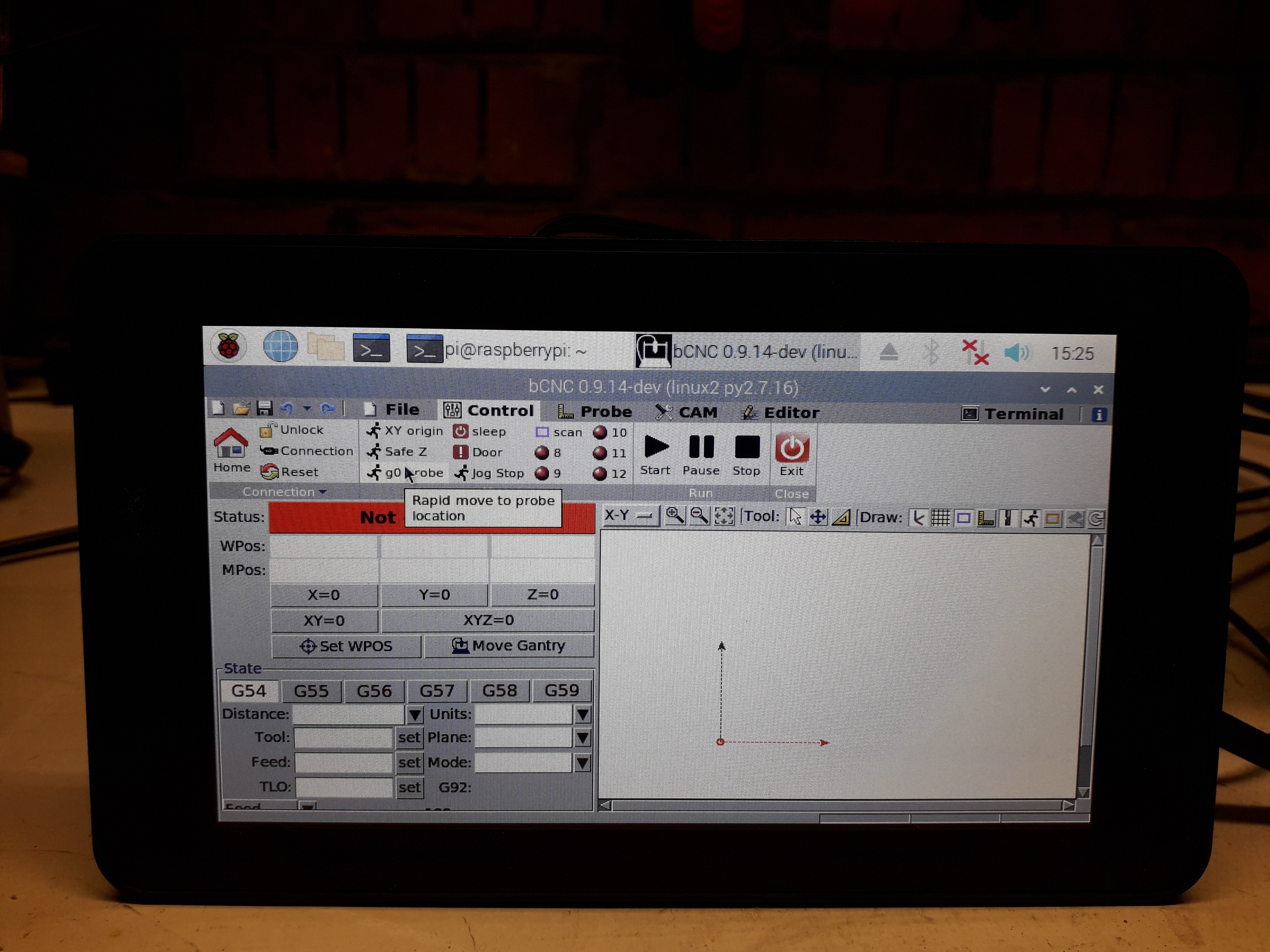 在 RiPi 7" dcreen 上运行 bCNC #1401 在 RiPi 7" dcreen 上运行 bCNC #1401