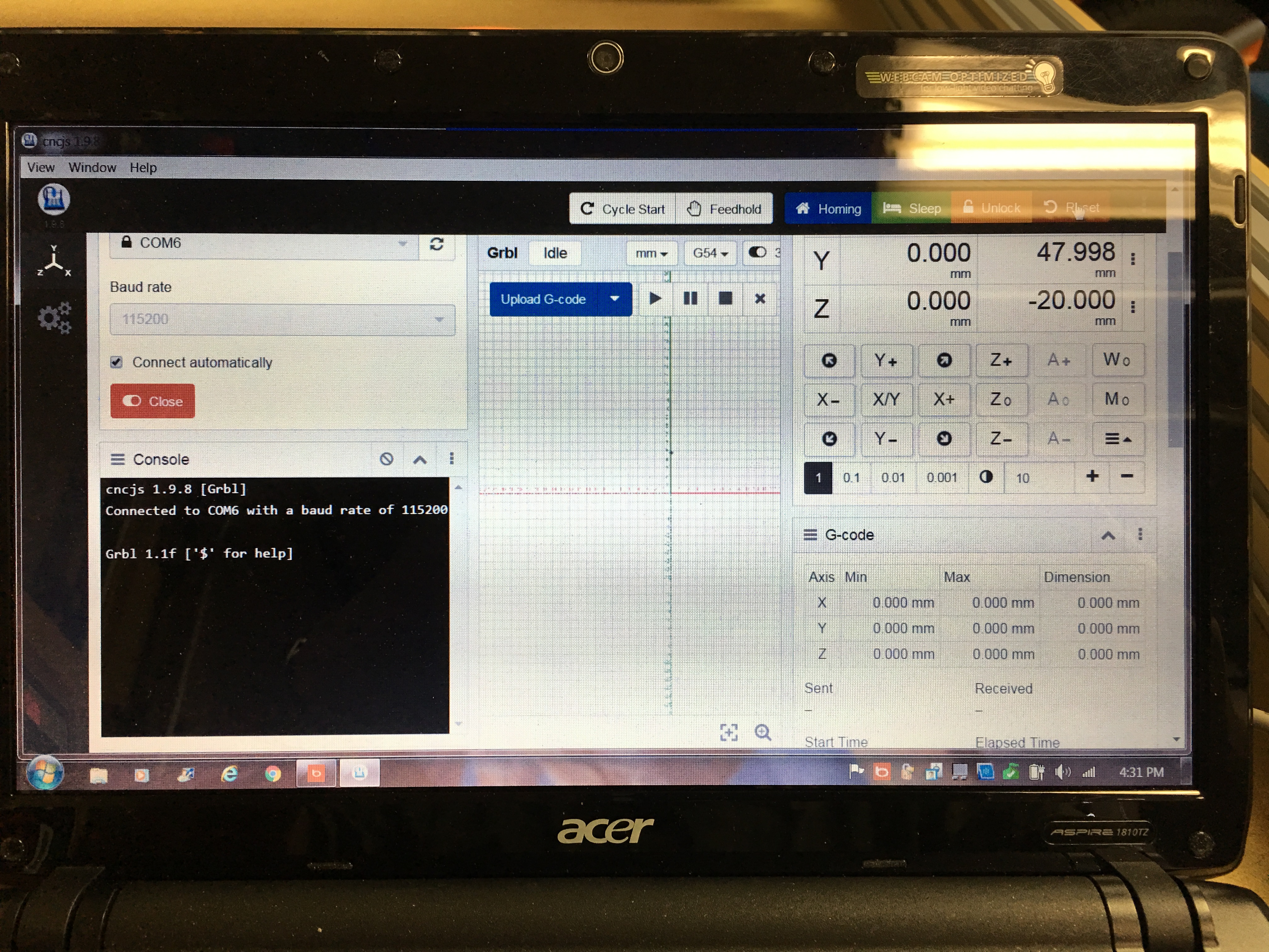 Grbl 不会转到空闲的 Windows 桌面应用程序 #188