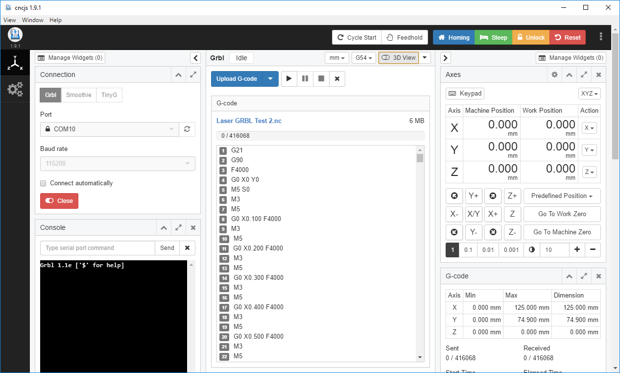 G代码小部件不显示gcode命令... #152
