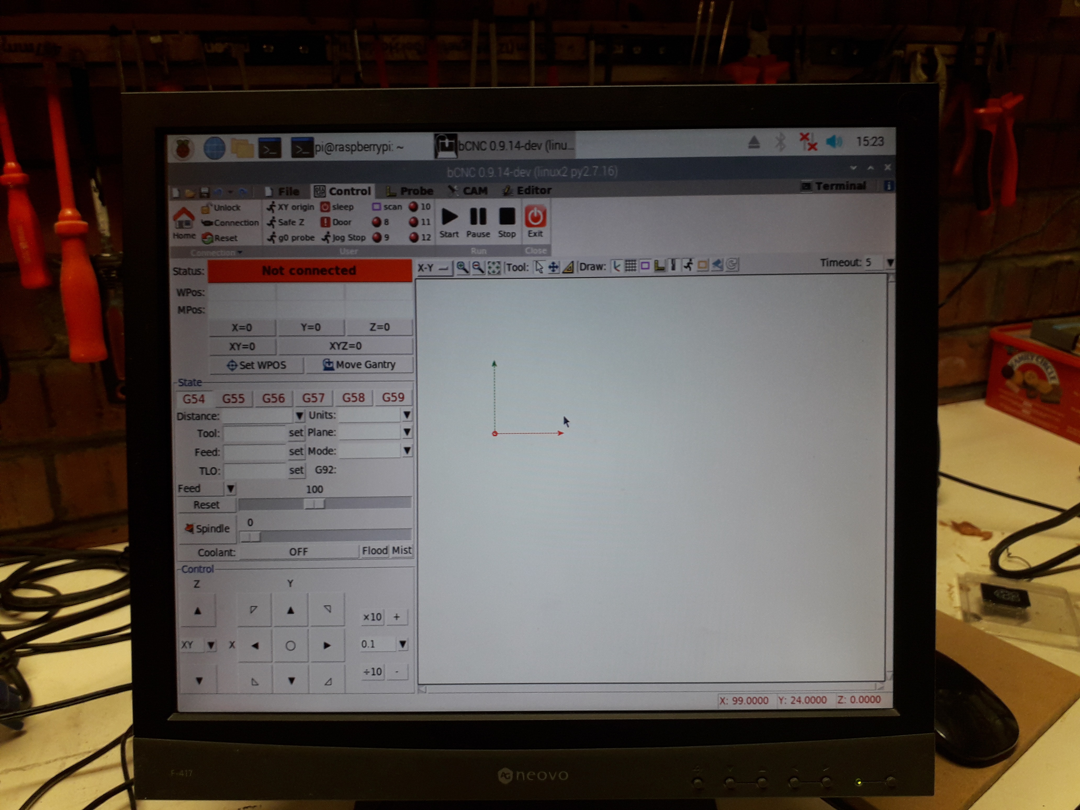 在 RiPi 7" dcreen 上运行 bCNC #1401