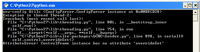 VirtualBox 中 Windows XP 上的线程存在一些问题：AttributeError: ControlFrame instance has not attribute overrideSet #1058
