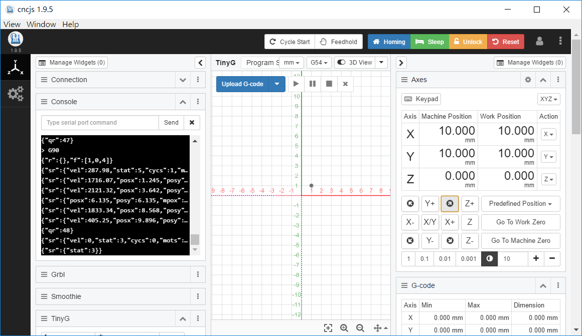 零输出工作偏移不适用于 TinyG #164 零输出工作偏移不适用于 TinyG #164